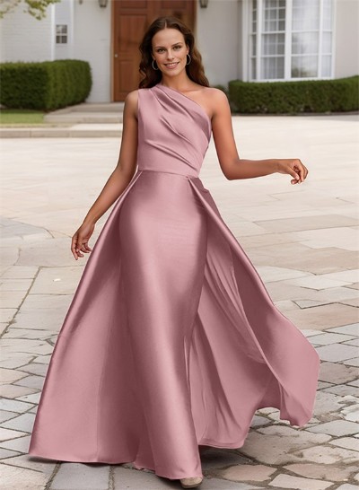 Elegant One-Shoulder Satin Evening Dresses