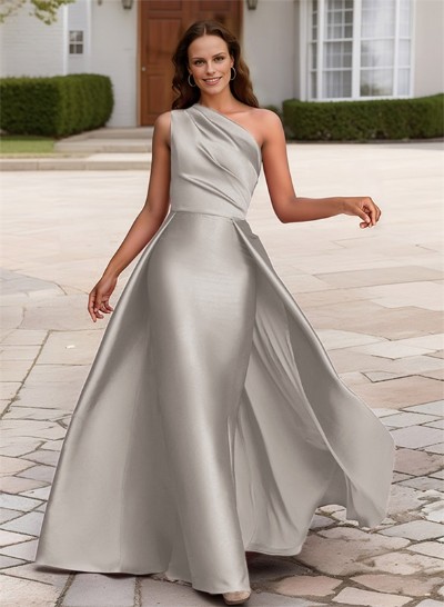 Elegant One-Shoulder Satin Evening Dresses