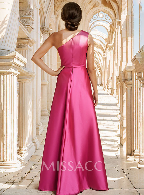 Elegant One-Shoulder Satin Evening Dresses Elegant One-Shoulder Satin Evening Dresses