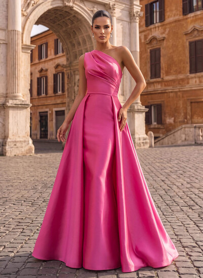 Elegant One-Shoulder Satin Evening Dresses