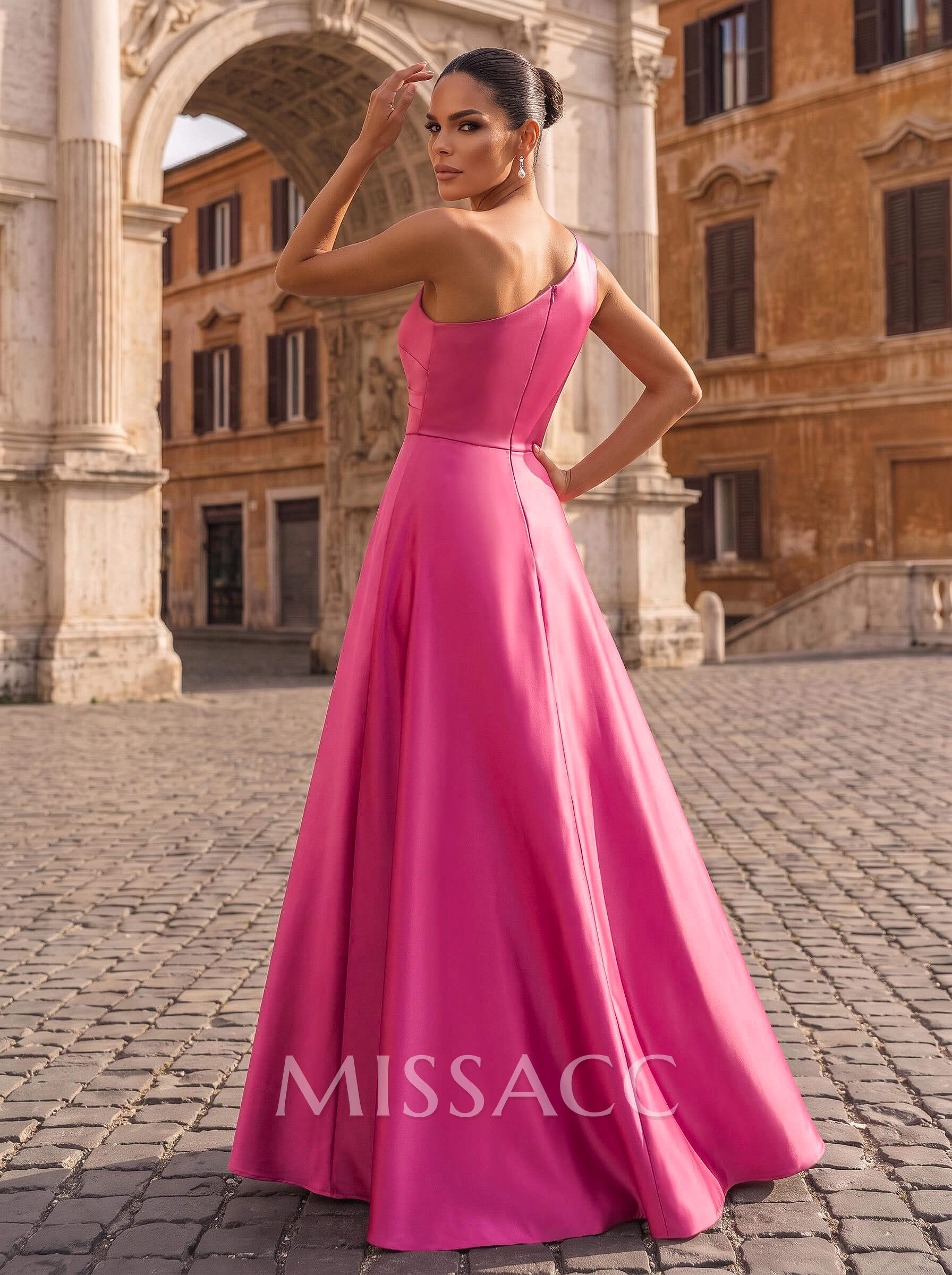 Sheath/Column One-Shoulder Sleeveless Floor-Length Satin Evening Dresses With Overskirt Dress Sheath/Column One-Shoulder Sleeveless Floor-Length Satin Evening Dresses With Overskirt Dress