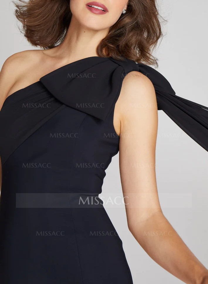 Black Wrap One-Shoulder Elegant Evening Dresses