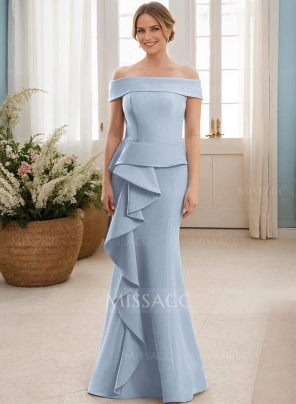 Off-The-Shoulder Cascading Ruffles Mother Of The Bride Dresses