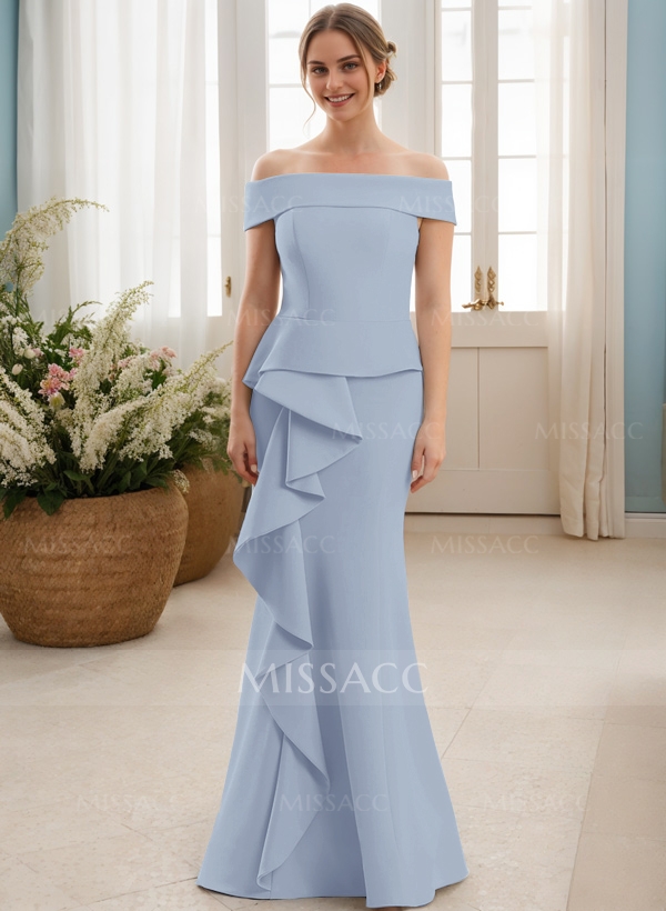 【メーカー再生品】 Ruffles Cascading Off-The-Shoulder Mother Bride The Of その他