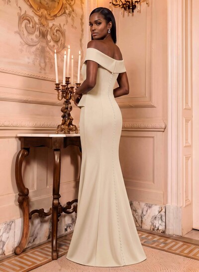 Off-The-Shoulder Cascading Ruffle Mother Of The Bride Dresses