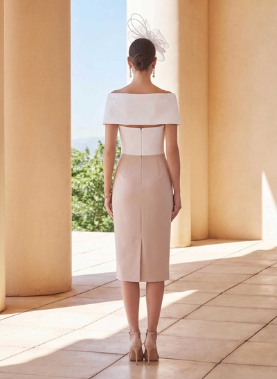Sheath/Column Sleeveless Tea-Length Mother Of The Bride Dresses With Appliques Lace