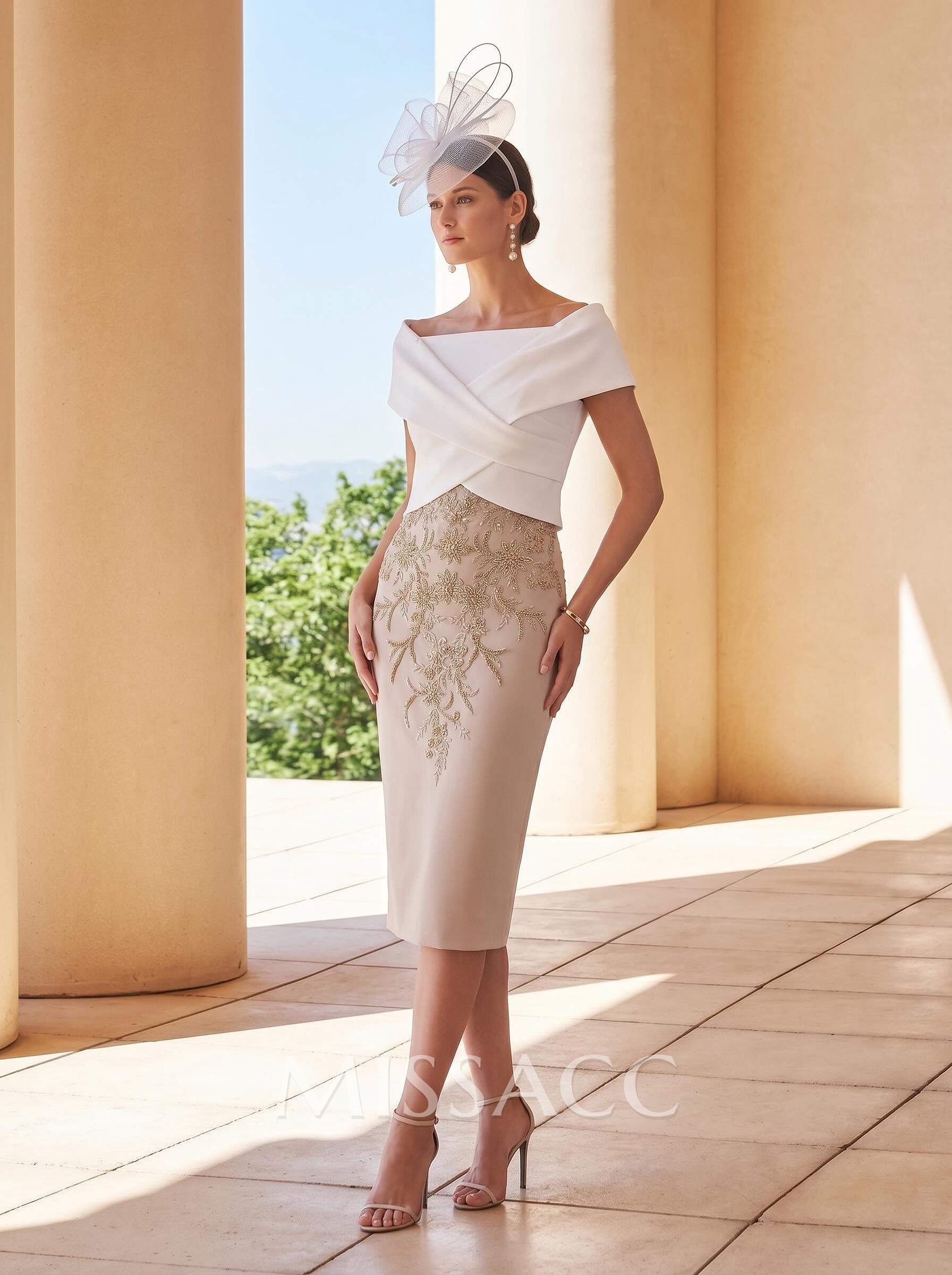 Sheath/Column Sleeveless Tea-Length Mother Of The Bride Dresses With Appliques Lace