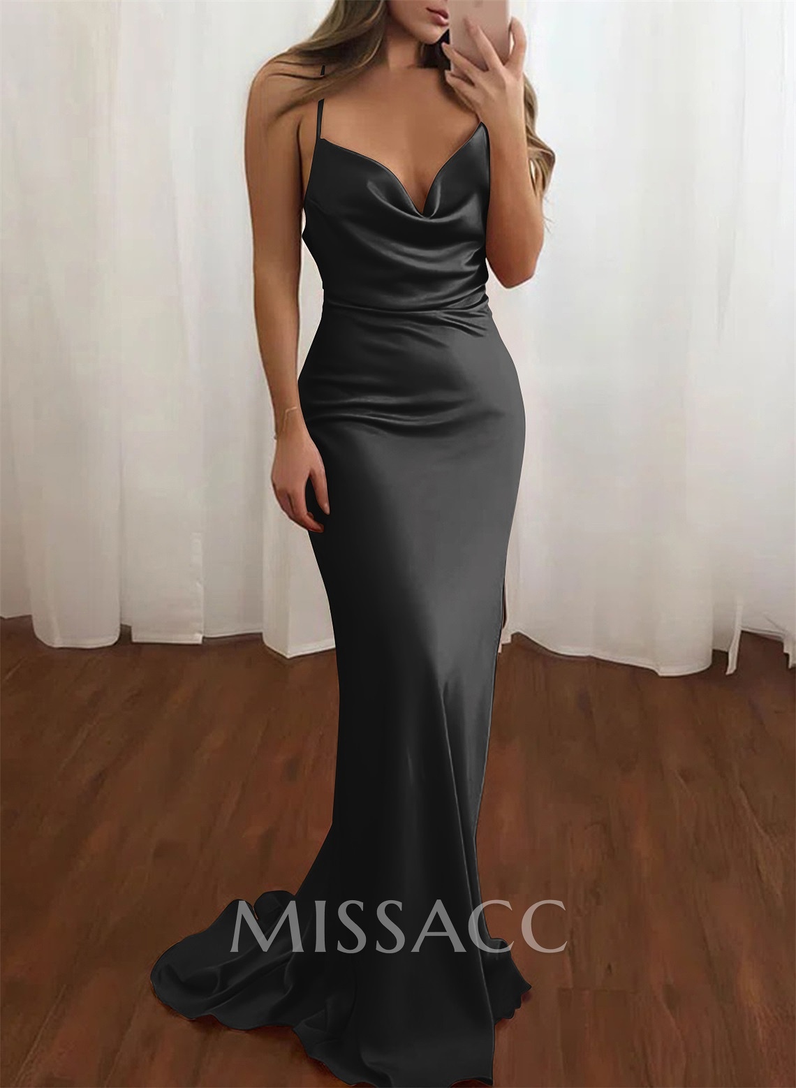 Cowl Neck Trumpet/Mermaid Back Hole Prom Dresses Cowl Neck Trumpet/Mermaid Back Hole Prom Dresses