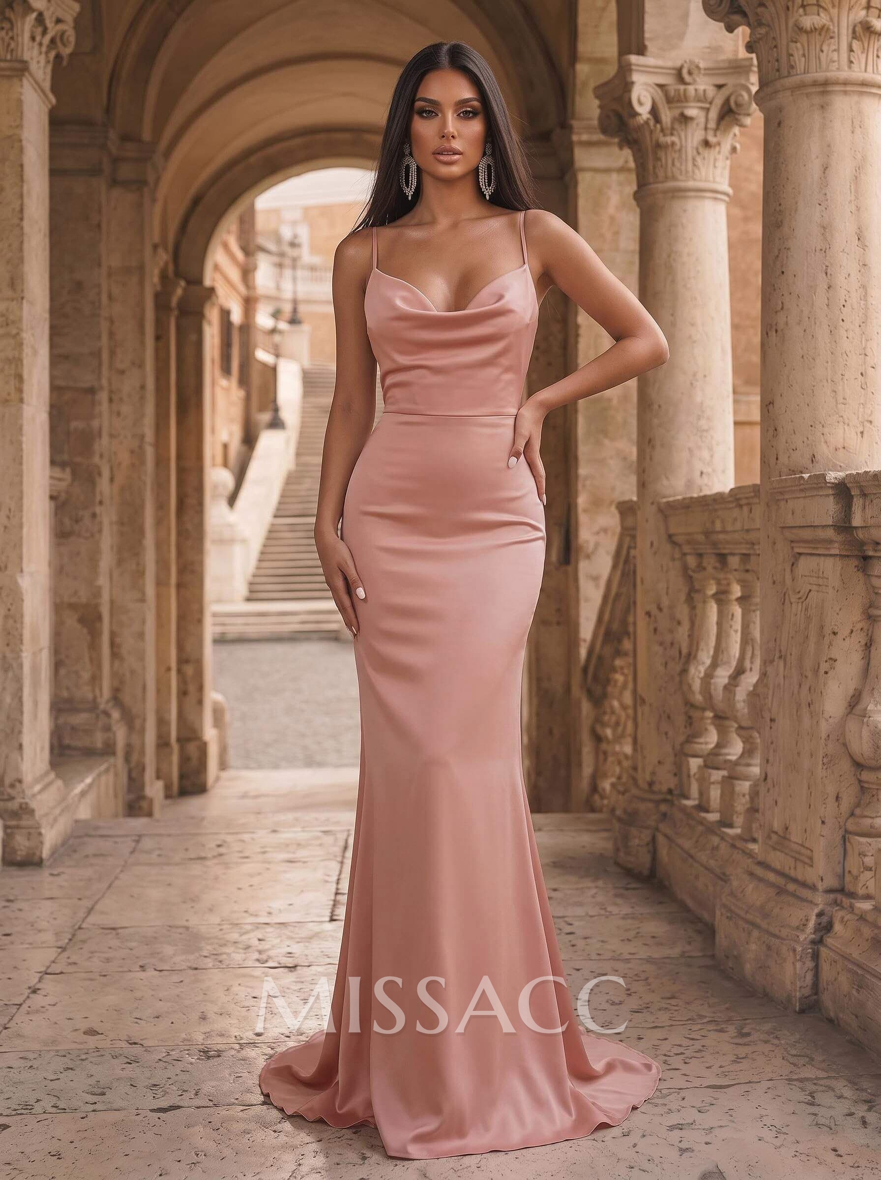 Cowl Neck Trumpet/Mermaid Back Hole Prom Dresses Cowl Neck Trumpet/Mermaid Back Hole Prom Dresses