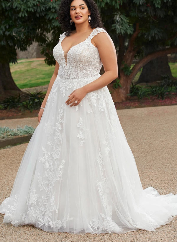 Bohemian V-Neck Bridal Gown With Illusion Back