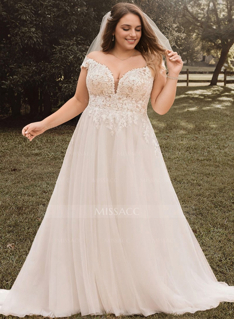 Off The Shoulder A-Line Beach Wedding Dress