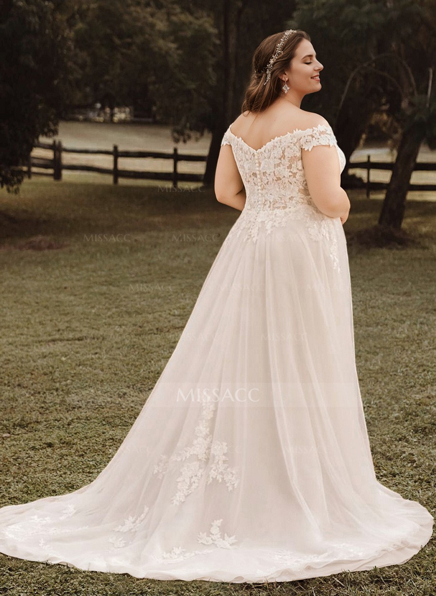 Off The Shoulder A-Line Beach Wedding Dress