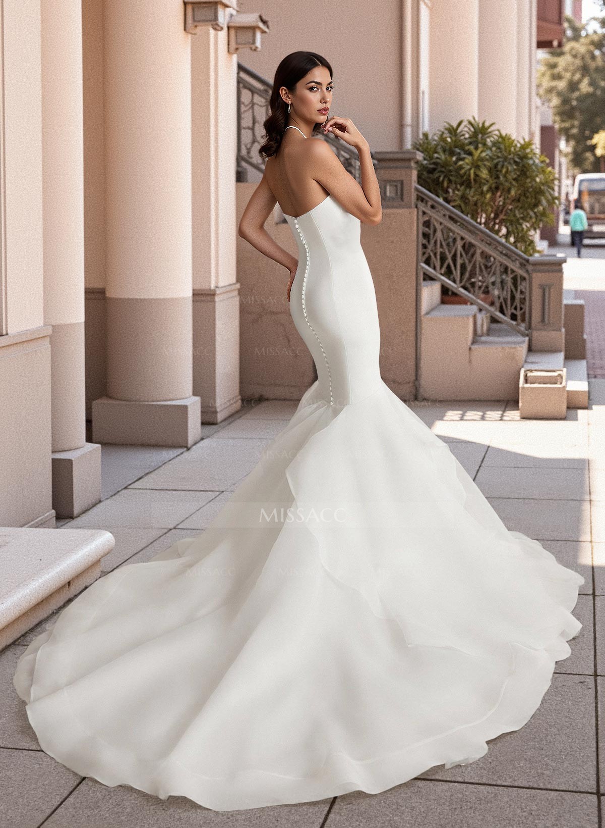 Trumpet/Mermaid Vintage Sweetheart Wedding Dresses With Organza