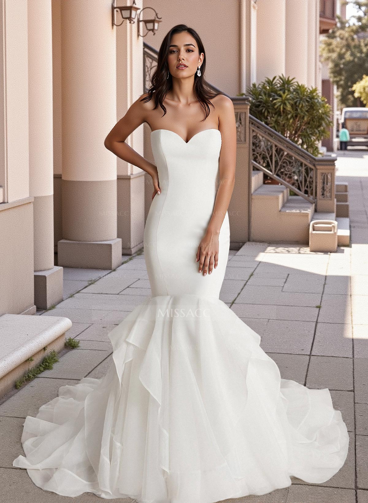 Trumpet/Mermaid Vintage Sweetheart Wedding Dresses With Organza