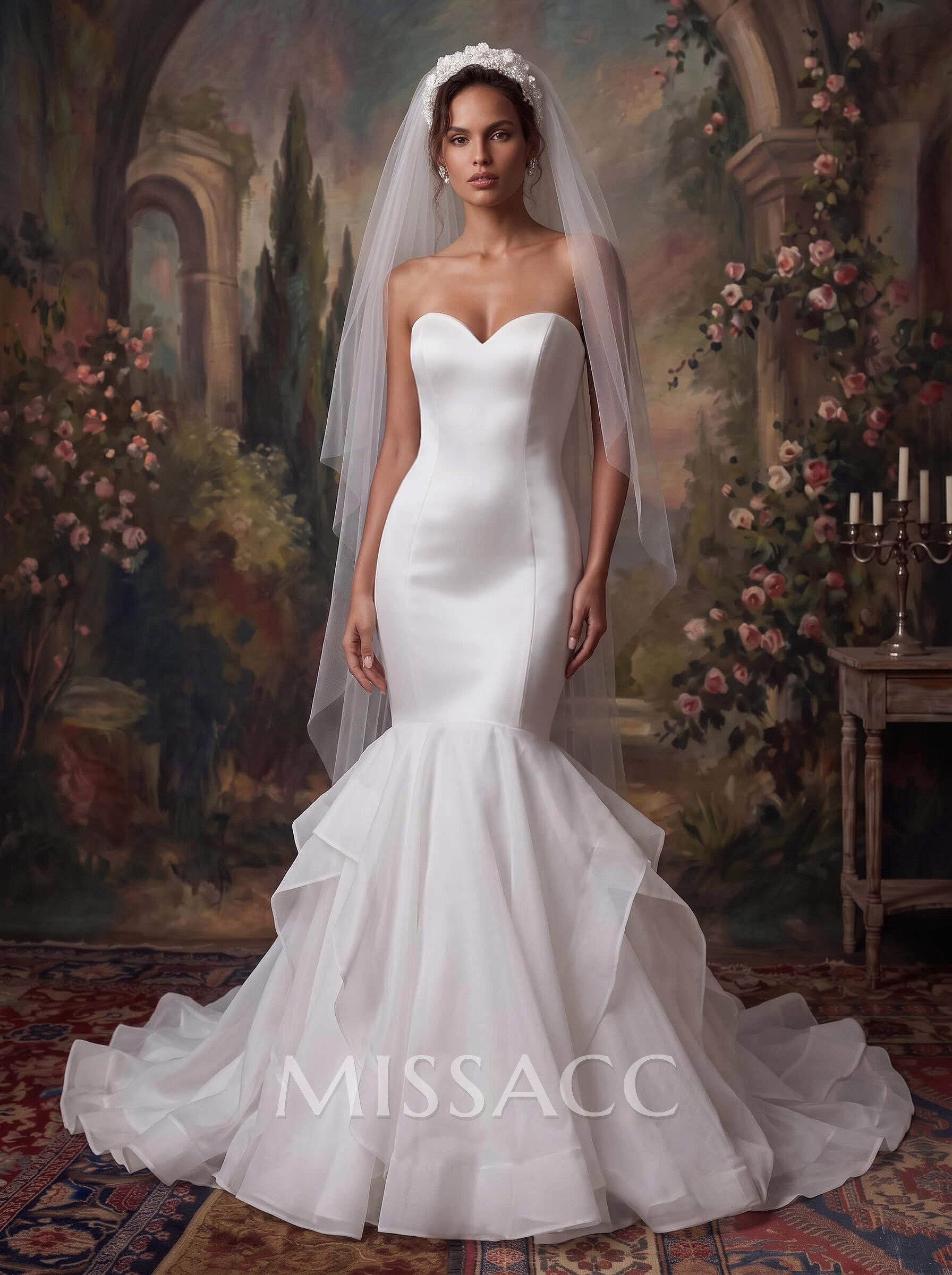 Trumpet/Mermaid Vintage Sweetheart Wedding Dresses With Organza