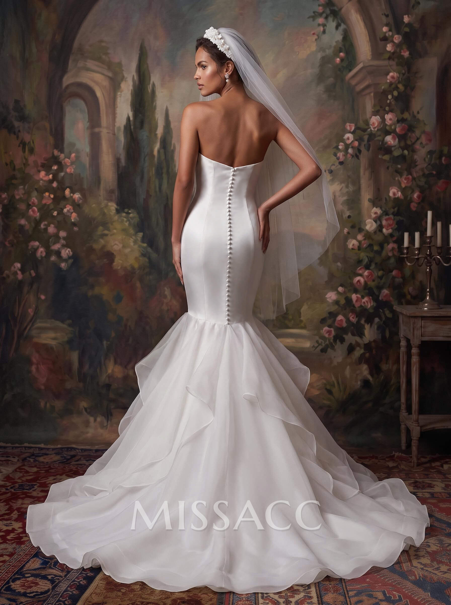Trumpet/Mermaid Vintage Sweetheart Wedding Dresses With Organza