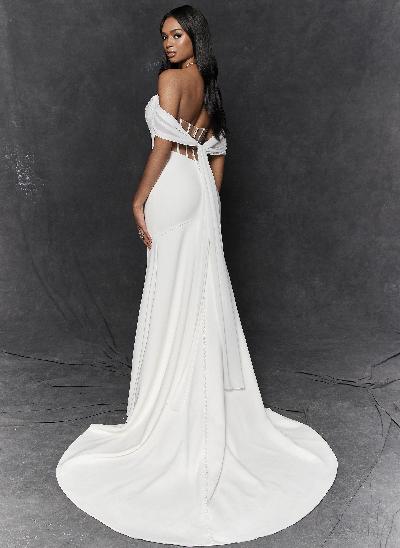 Off-the-Shoulder Trumpet/Mermaid Wedding Dresses With Ruffle 