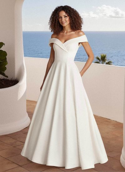 Off-The-Shoulder Ball-Gown Wedding Dresses With Satin