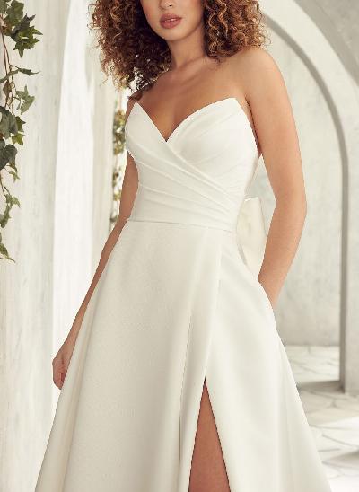 Strapless  Ball-Gown Wedding Dresses With Bow