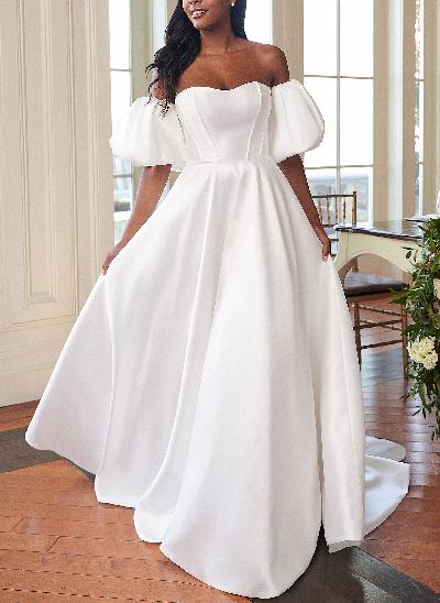 Simple Ball-Gown Wedding Dresses 