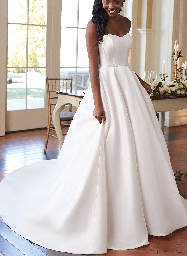 Simple Ball-Gown Wedding Dresses 