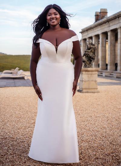 Off-The-Shoulder Trumpet/Mermaid Wedding Dresses With Satin