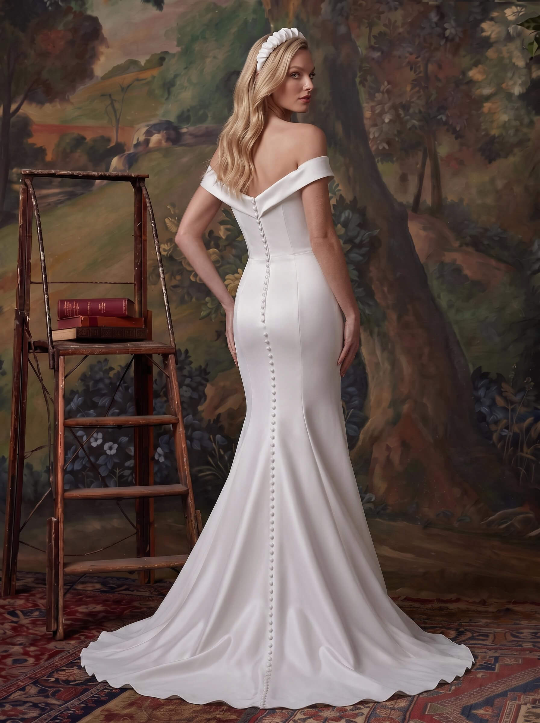 Off-The-Shoulder Trumpet/Mermaid Wedding Dresses With Satin