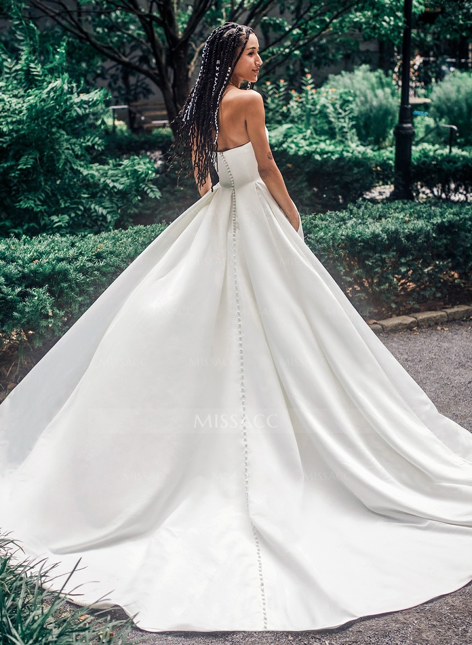 Strapless  Ball-Gown Wedding Dresses With Satin