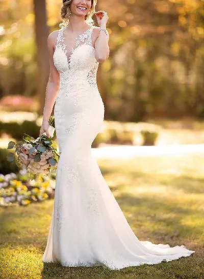 Lace Mermaid Back Hole Wedding Dresses