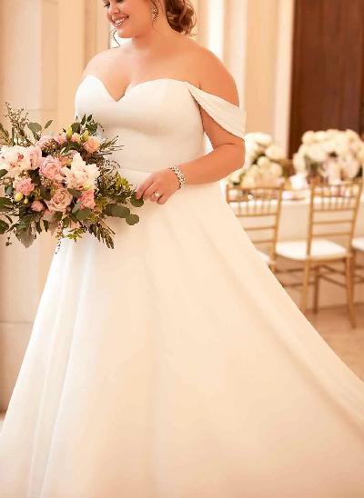 Ball-Gown Off-The-Shoulder Wedding Dresses With Satin