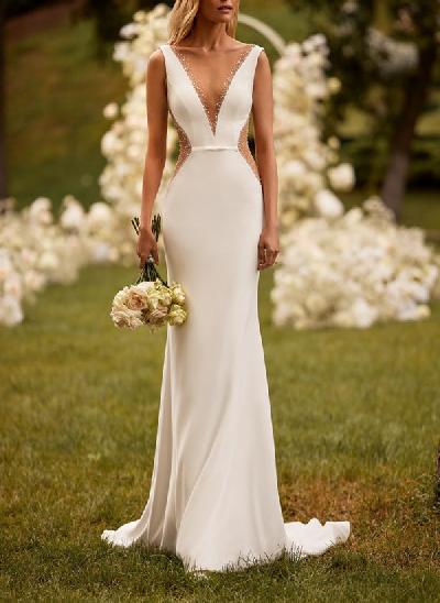 Elegant Open Back Wedding Dress