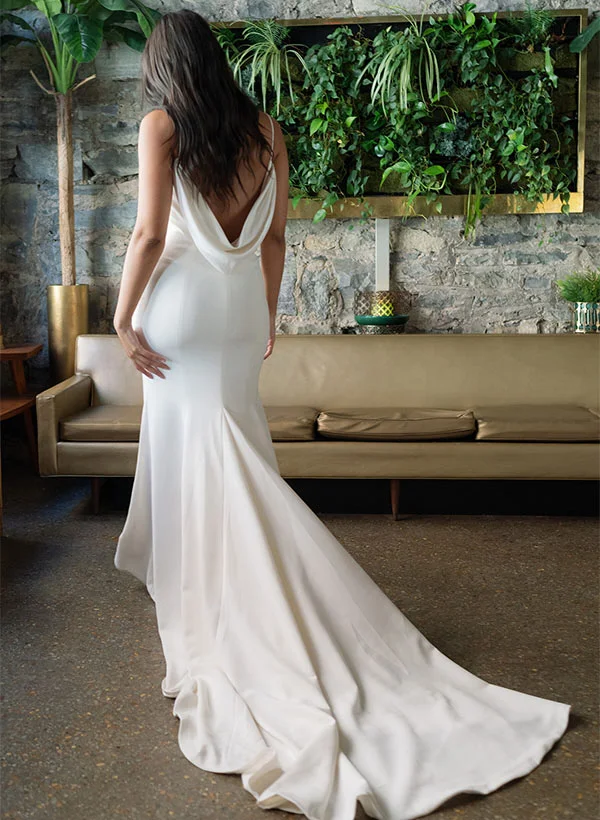 Elegant Open Back Wedding Dress - Missacc