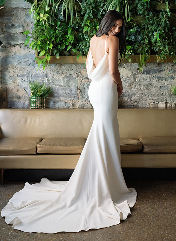 Elegant Open Back Wedding Dress