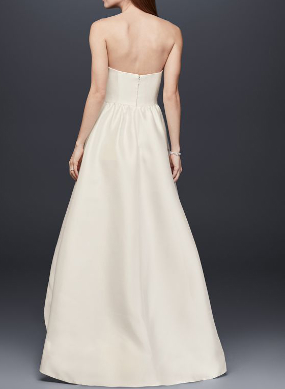 High Low Sweetheart Simple Wedding Dresses With Satin
