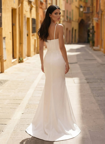 Sex Corset Cowl Neck Wedding Dresses With Detachable Train