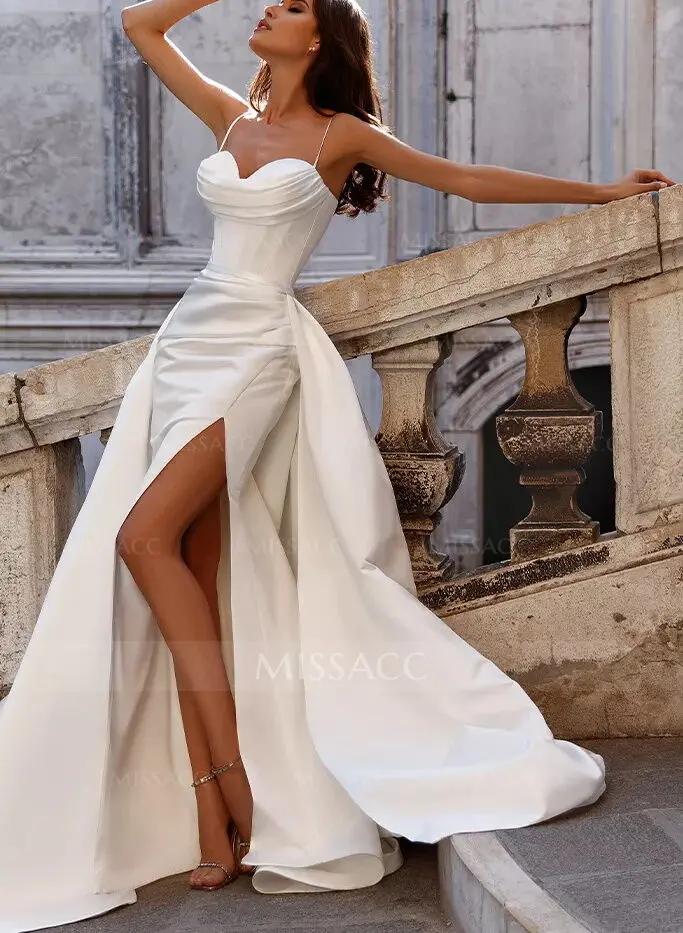 white christmas dresses CINDERELLA DIVINE 7484W Draped Corset Bodice Satin Bridal Dress with H –  The Gown Galleria