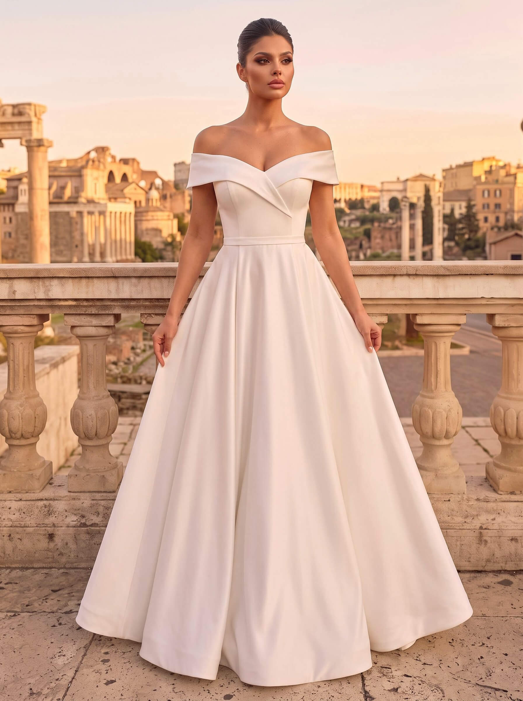 Simple Off-The-Shoulder A-Line Wedding Dresses Simple Off-The-Shoulder A-Line Wedding Dresses