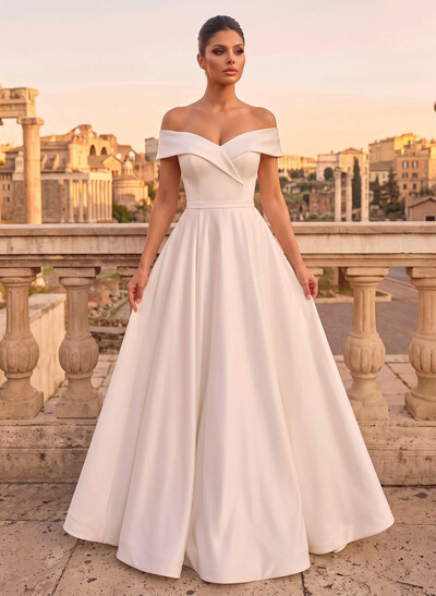Simple Off-The-Shoulder A-Line Wedding Dresses