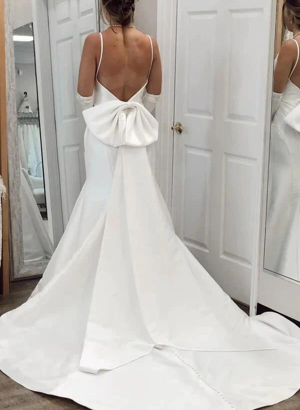 Sex Open Back Mermaid Wedding Dresses With Drama Bow Missacc 