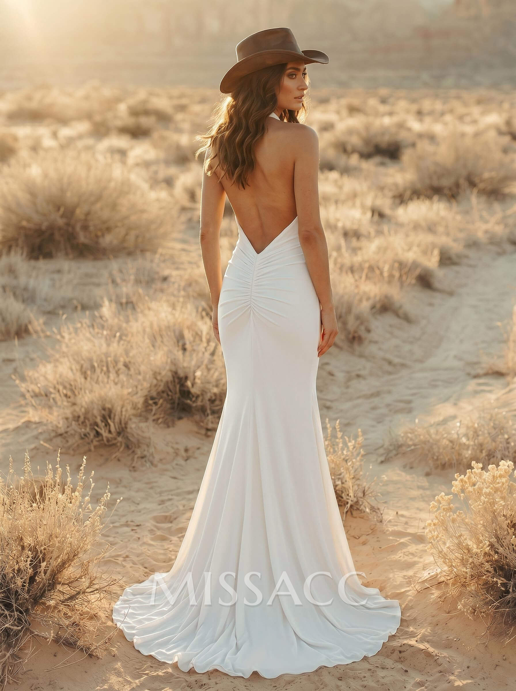 Sexy Low Back Mermaid Wedding Dresses With Deep V-Neck Sexy Low Back Mermaid Wedding Dresses With Deep V-Neck
