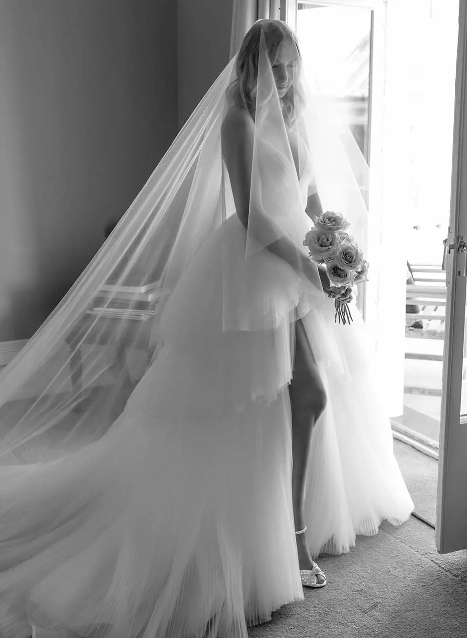 Princess Tulle Romantic Wedding Dresses With Slit 