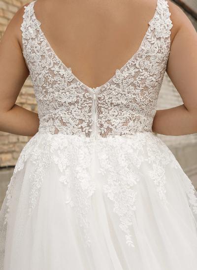 Classic Lace Princess Wedding Dresses With Tulle