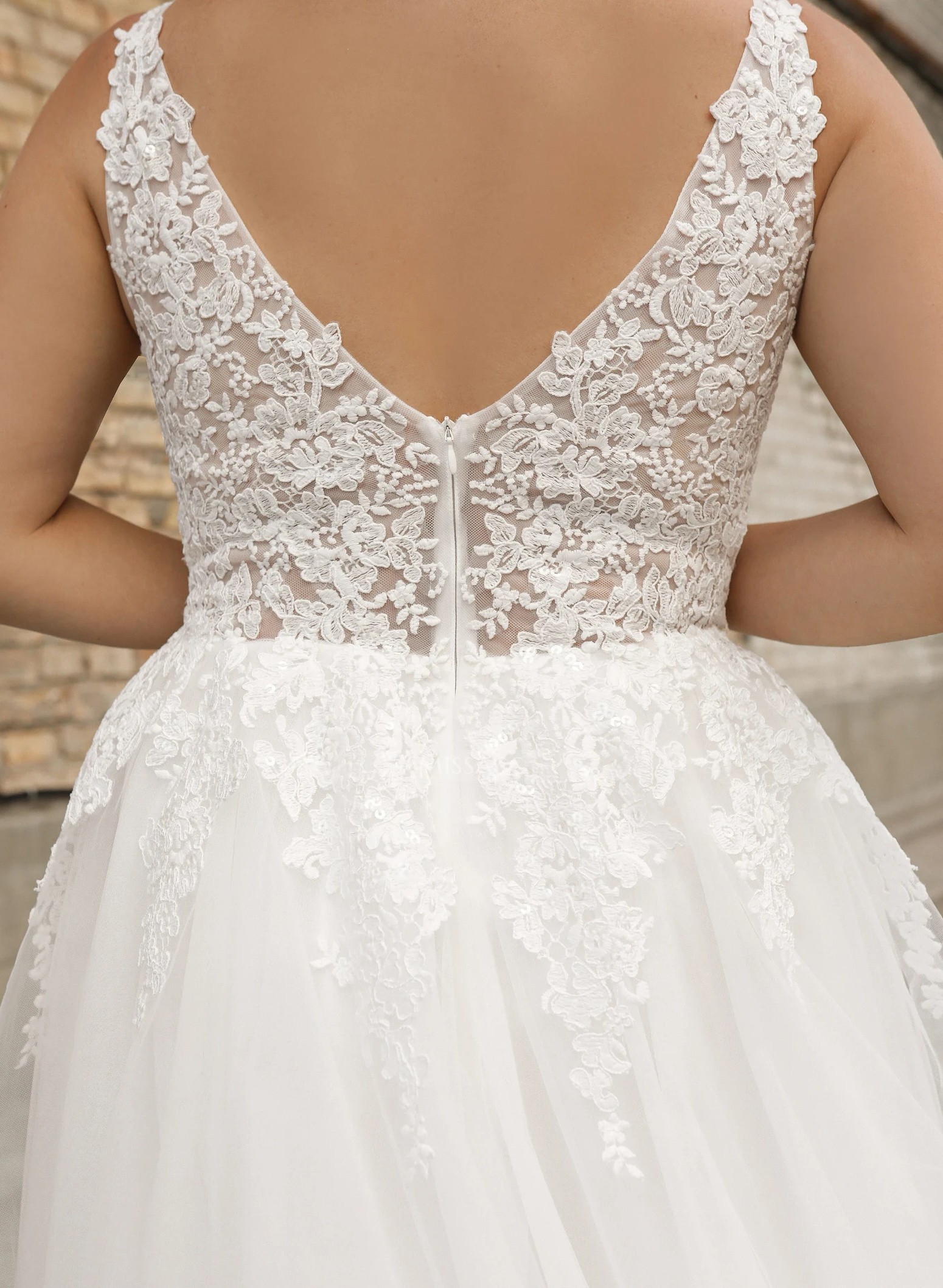 Plus Size Classic Lace Princess Wedding Dresses With Tulle