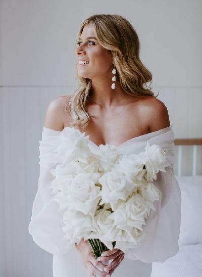 Long Puff Sleeves Off-The-Shoulder Wedding Dresses