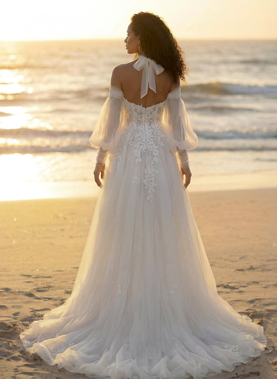 Long Sleeves Lace Sweetheart Wedding Dresses
