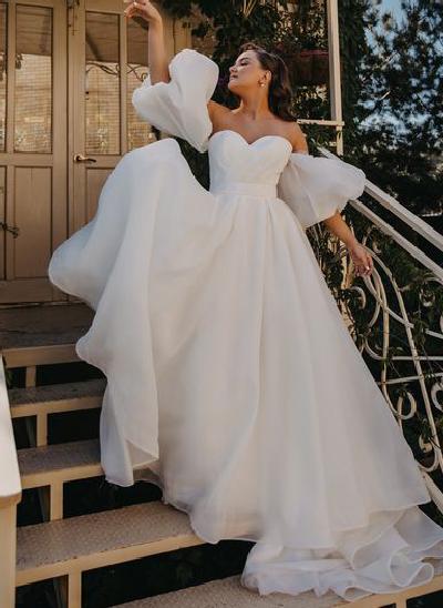 Princess Sweetheart Organza Wedding Dresses 