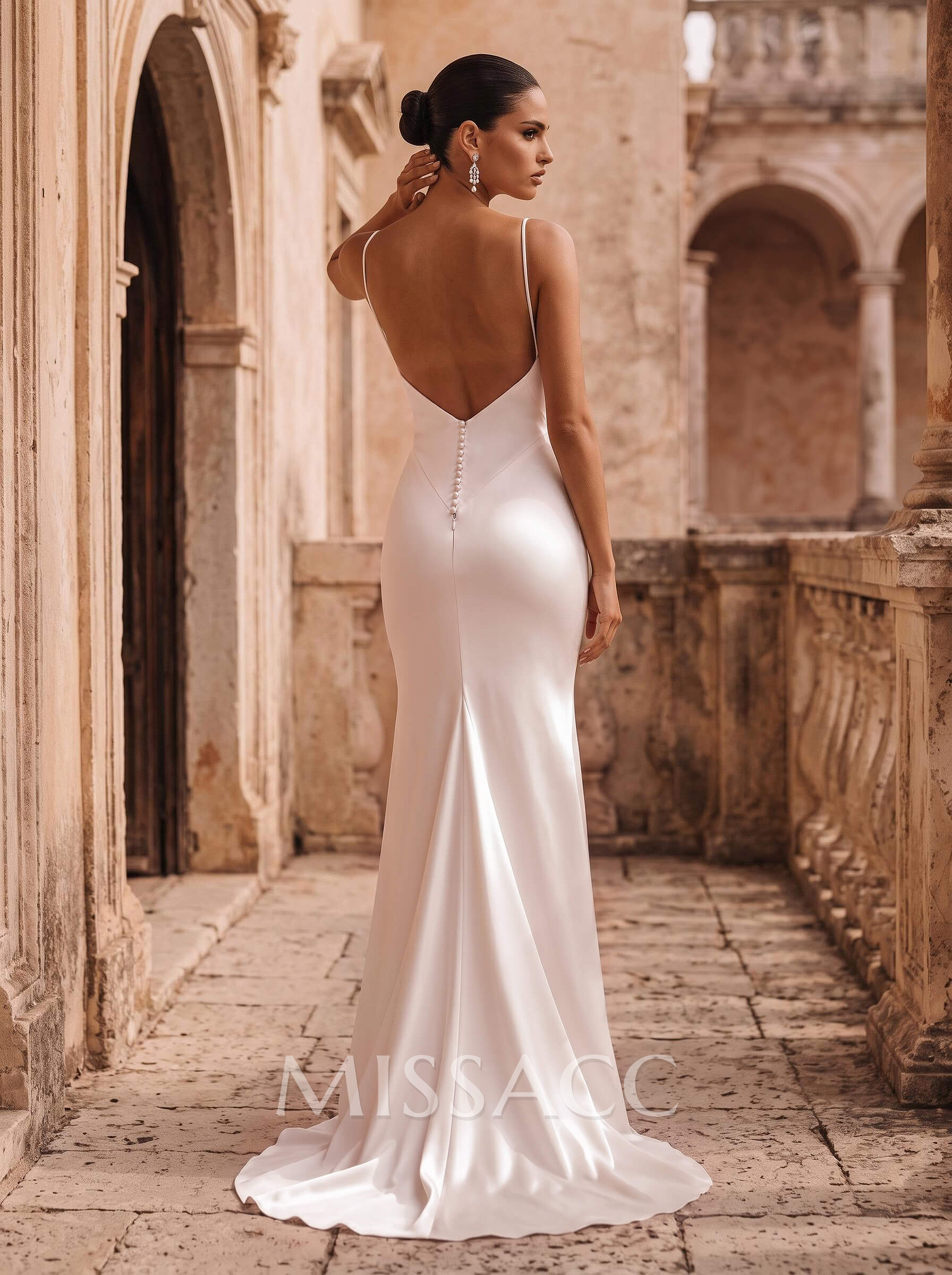 Modern Open Back Mermaid Wedding Dresses