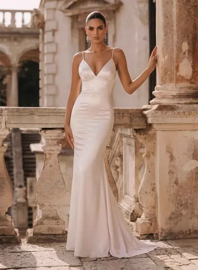 Modern Open Back Mermaid Wedding Dresses