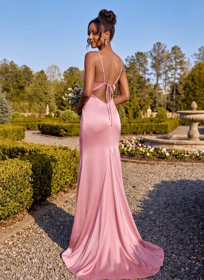 Cowl Neck Trumpet/Mermaid Back Hole Bridesmaid Dresses