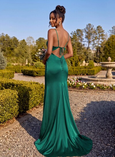 Cowl Neck Trumpet/Mermaid Back Hole Bridesmaid Dresses